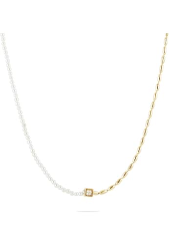 JETTE Damen-Kette 925er Silber 8 Zirkonia One Size Gelbgold 32025942