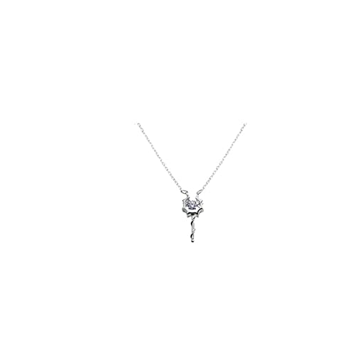 KISOARTWQ Matching Necklace Paare Anhänger Halskette fossil Kette Damen Halskette Damen Ritter und Prinzessin 925 Sterling Silber Paare Halskette，His & Hers Matching Set Lovers Gift(Color:B,Size:)