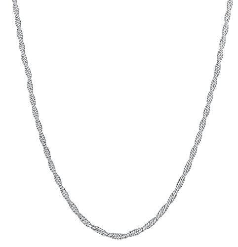 Kuzzoi Exklusive 925 Silber Herren Halskette, Massive Herren Silberkette (4 mm) poliert, Kordelkette ohne Anhänger für Mann und Frau, Herrenkette gedrehte Optik, Länge 50 cm