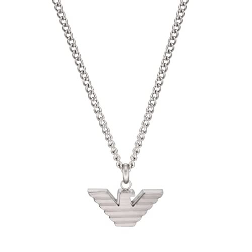 Emporio Armani mens Necklace, Edelstahl, Silver, Length: 525mm, Width: 24mm