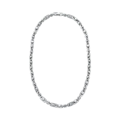 Michael Kors – Damen-Halskette Premium Astor Link aus platiniertem Messing, MKJ835600040