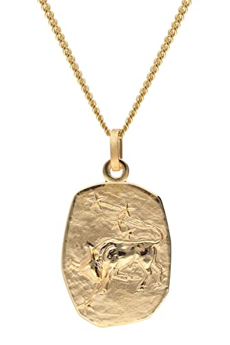 trendor Stier Sternzeichen Gold 333 / 8K mit vergoldeter Silberkette 15404-05-50 50 cm