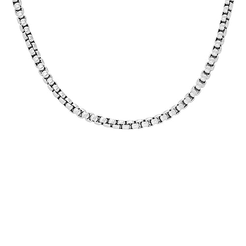 FOSSIL Halskette für Männer All Stacked Up Edelstahlkette, Länge: 460mm+50mm, Breite: 2.8mm, JF04505040
