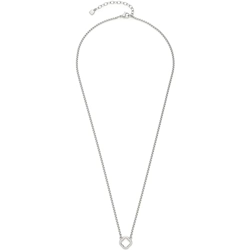 Leonardo Jewels Halskette Clip&Mix Orlanda, Kette aus Edelstahl mit Kleeblatt-Element zum Anhängen von Charms, 50-55 cm Länge, feine Venezianer-Kette, silberfarben, Geschenk für Frauen, 023734