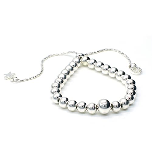BDM Silberperlenarmband, 925er Sterlingsilber vergoldetes Damenarmband mit Perlen, Silberkette mit Perlen, Luxusschmuck.