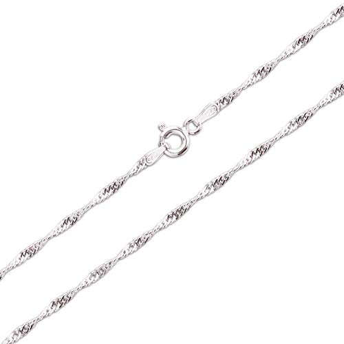 Schöner-SD Singapurkette Silberkette Halskette gedreht 925 Silber 55cm