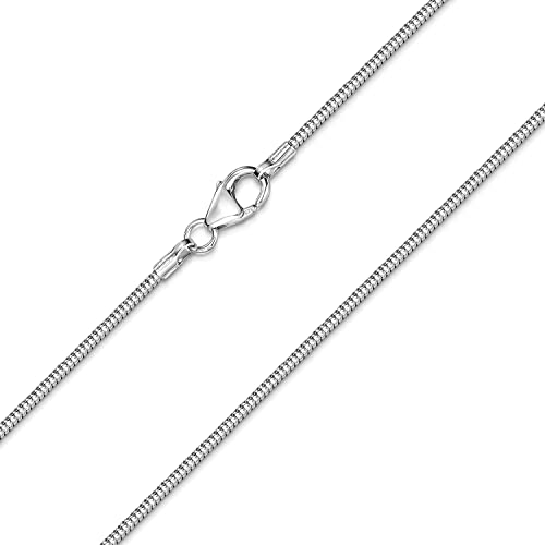 Materia Damen Schlangenkette Silber 925 Halskette 1,2mm rhodiniert K22-40 cm