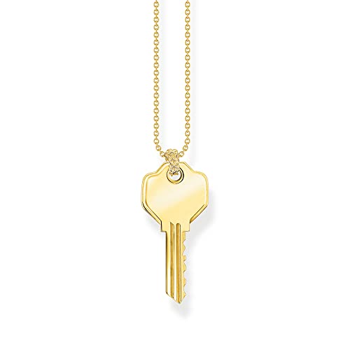 Thomas Sabo Kette Schlüssel aus 925er Sterlingsilber 750er Gelbgold-Vergoldung, Länge: 40cm - 45cm, KE2129-413-39-L45V