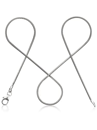 modabilé Schlangenkette Damen Halskette 925er Sterling Silber (70cm 1,2mm breit) Silberkette 925 ohne Anhänger Silberne Kette für Frauen Ketten Kurz