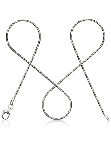 modabilé Schlangenkette Damen Halskette 925er Sterling Silber (90cm 1,2mm breit) Silberkette 925 ohne Anhänger Silberne Kette für Frauen Ketten Kurz