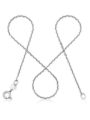 modabilé Ankerkette Damen Halskette 925 Sterling Silber (70cm 1,55mm breit) Silberkette ohne Anhänger Silberne Kette für Frauen Kurz Silberketten