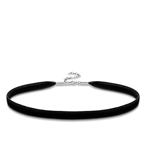 Thomas Sabo Damen Kette Choker Samt Schwarz 925 Sterling Silber KE1728-331-11-L36v