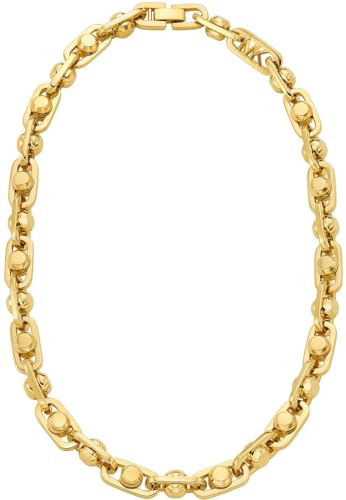 Michael Kors Damen-Halskette Premium Astor Link aus goldfarbenem Messing, MKJ835500710