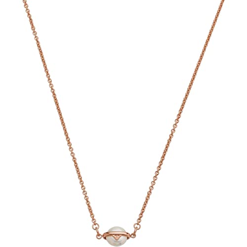 Emporio Armani Halskette Für Frauen, Gesamtlänge: 35Cm+ 7Cm Verstellbare Kette Größe Perle: 9-10mm Rose Gold Sterling Silber Halskette, EG3532221