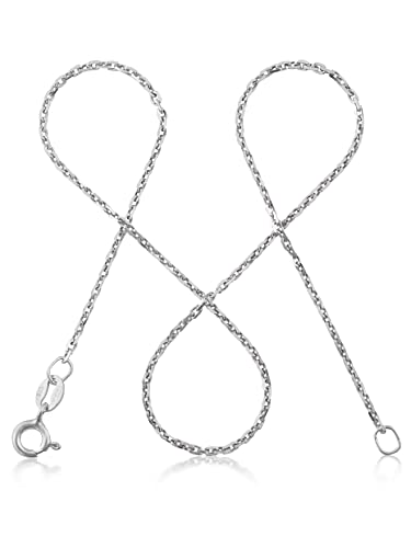 modabilé Ankerkette Rund Damen Halskette 925er Sterling Silber (80cm I 1,3mm breit) Silberkette 925 ohne Anhänger Silberne Kette Frauen Silberketten
