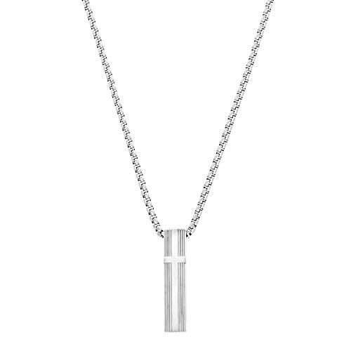 s.Oliver Halskette Edelstahl Herren Halsschmuck, 50+5 cm, Silber, Kreuz, Kommt in Schmuck Geschenk Box, 2031524