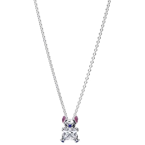 Pandora Disney Stitch Collier-Halskette aus Sterling Silber mit Zirkonia, Größe: 45mm, 393743C01-45