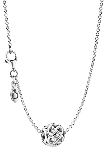 Pandora Sterling-Silber Halskette mit Anhänger Unendlichkeit eleganter Halsschmuck für Damen, wunderschönes Geschenk-Set für modische Frauen, 08050