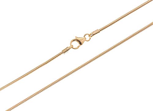 SILBERKETTEN STORE DEIN SCHMUCK ONLINE SHOP Schlangenkette 333 Gold 45cm Länge I elegante Goldkette 1,4mm Stärke im klassischen Design I kompakte Echtgold Halskette mit Karabiner Verschluss