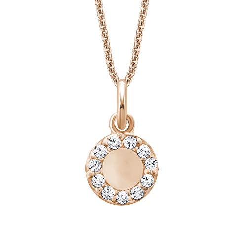 s.Oliver Damen-Kette mit Anhänger 42/45 cm Silber vergoldet Zirkonia weiß 45 cm - 2015096