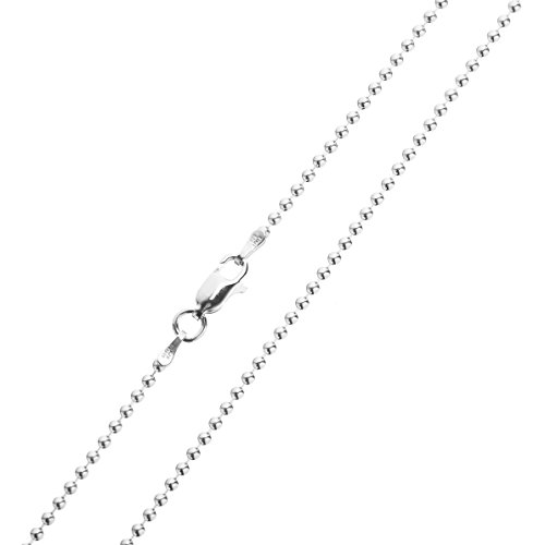 Kugelkette Silberkette Halskette für Damen Herren 925 Sterling Silber 1.8 mm Karabinerverschluss 90 cm