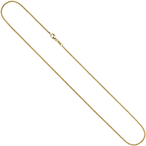 Jobo Damen Erbskette 585 Gelbgold 1,5 mm 36 cm Gold Kette Halskette Goldkette Karabiner