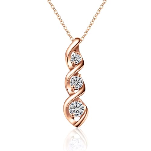 Halora Halskette Damen Rose Gold, Unendlichkeitszeichen Kette Anhänger Infinity Schmuck Muttertag Geschenk für Brautjungfer Frauen Sie