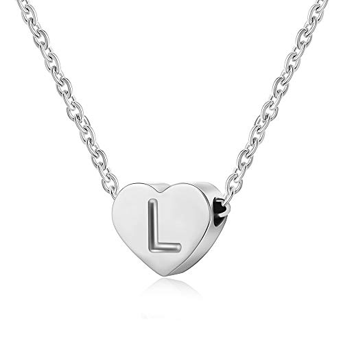 AFSTALR Kette mit Buchstabe L Silber Kette Damen Herz Initialschmuck für Frauen Thanksgiving Weihnachten Schmuck Geschenk