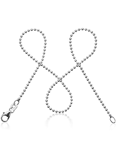 modabilé Kugelkette Damen Halskette 925er Sterling Silber (70cm I 1,5mm breit) Silberkette 925 ohne Anhänger Kugelketten Silberne Kette für Frauen