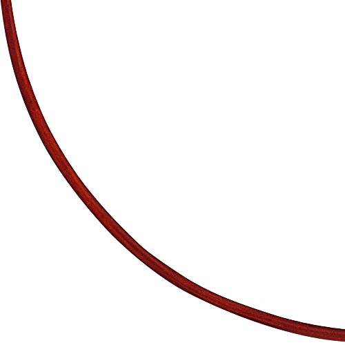 Jobo Damen Collier Halskette Leder rot 925 Silber 42 cm Lederkette Karabiner