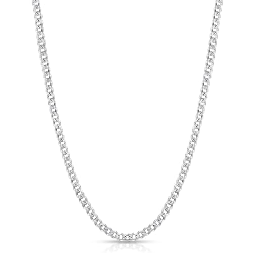 GNALIA 3Mm Breit Edelstahl Vergoldet/Silber Kubanische Kette Goldkette Silberkette Hip Hop Kette Halskette Länge 40Cm