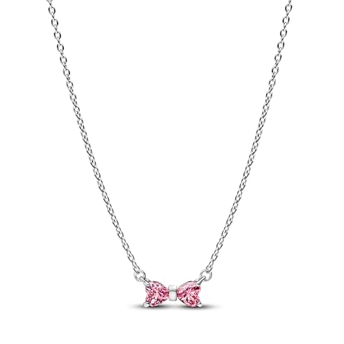 PANDORA Damen-Halskette Schleife Pink Silber 394235C01-45