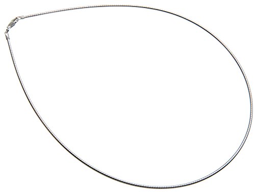 Silberketten-Store Kette aus Sterling-Silber 925/1000, Kettenglieder, Form Omega, 1,5 mm, Länge 38 – 55 cm, Kein Stein