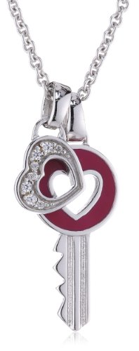 Esprit Damen-Kette love passion 925 Sterlingsilber 8 Zirkonia farblos 42-45cm S.ESNL92162A420