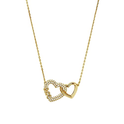 Michael Kors Damen-Halskette „Premium Kors Love“ aus goldfarbenem Sterlingsilber mit Anhänger, MKC1641AN710