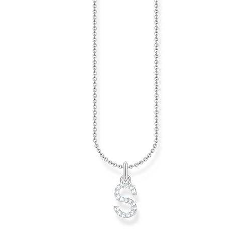 THOMAS SABO Halskette Buchstabe S 925 Sterling Silber mit Zirkonia KE2258-051-14