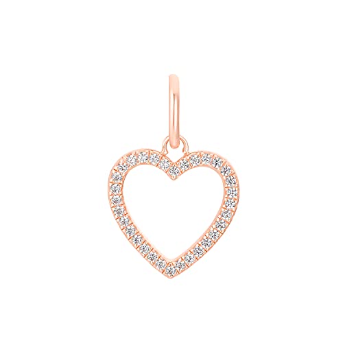 s.Oliver Anhänger 925 Sterling Silber Damen Anhänger, mit Zirkonia synth., 1,2 cm, Roséfarben, Herz, Kommt in Schmuck Geschenk Box, 2032941