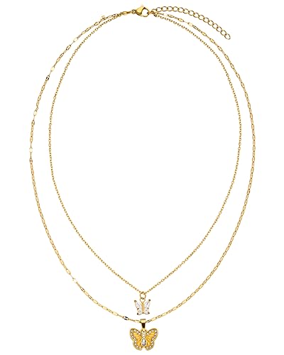 Purelei® Magical Butterfly Kette (Gold) – Halskette aus langlebigem Edelstahl – Wasserfeste Damen Kette – Geschenk für Freundin – Modeschmuck für deinen individuellen Look