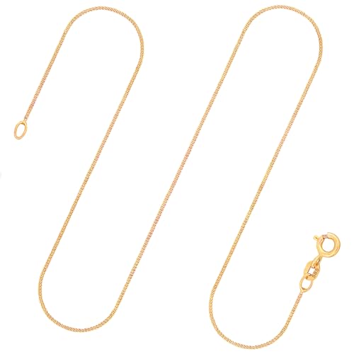 EDELIND Kette Gold Damen 585 Echtgold - Panzerkette 0,8 mm Gelbgold 50 cm - mit Geschenkbox