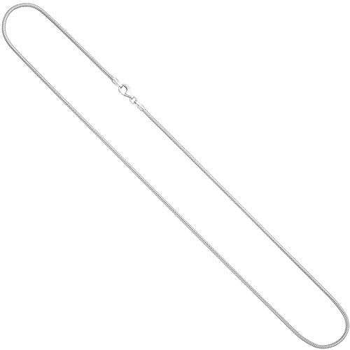 Jobo Damen Weißgoldkette Schlangen-Kette aus 14 Karat 585 Weißgold 1,4 mm 45 cm