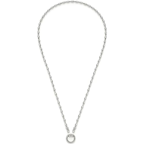 JEWELS BY LEONARDO Halskette Clip & Mix Lori Kette aus silberfarbenem Edelstahl ovalen Edelstahl-Perlen und Ring zum Anhängen von Charms 45 cm Länge Schmuck Geschenk Damen 023740