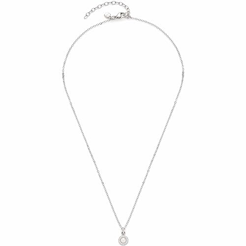 JEWELS BY LEONARDO Halskette Isa feine Anker-Kette aus silberfarbenem Edelstahl Anhänger mit weißer Imitations Perle und Zirkonia Steinchen 42-47 cm Länge Schmuck Geschenk Damen 023346