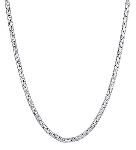 Kuzzoi Exklusive 925 Silber Herren Halskette, Königskette Silber Herren (4 mm), massive Silber Kette für Herren ohne Anhänger, Länge 60 cm