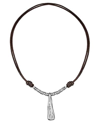 Beau Soleil Jewelry Lederkette mit Anhänger Damen Herren längenverstellbar Lederschmuck Kette (Braun)