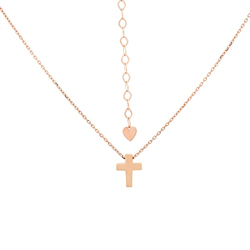Kette mit Kreuzanhänger aus 585 Rotgold