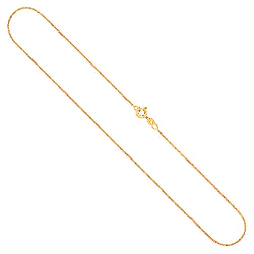 EDELIND Edle Damen Gold Halskette 1.2 mm, Ankerkette flach 585 aus Gelbgold, Echt Gold Kette mit Stempel, Goldkette mit Federringverschluss, Länge 100 cm, Gewicht ca. 4 g, Made in Germany