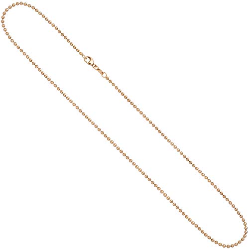 Jobo Damen Kugelkette 585 Rotgold 2,0 mm 42 cm Gold Kette Halskette Rotgoldkette Karabiner