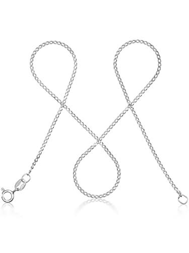 modabilé Panzerkette Damen Halskette aus 925er Sterling Silber (70cm 1,3mm breit) Silberkette 925 ohne Anhänger Silberne Kette für Frauen Ketten Kurz