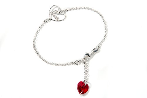 SILBERKETTEN STORE DEIN SCHMUCK ONLINE SHOP Armband mit Herzanhänger - Länge variabel von 17,5-20cm - 925 Silber