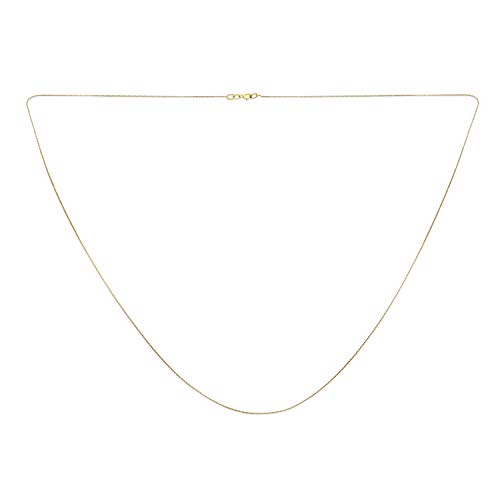 Bling Jewelry Unisex Ultra Thin 018 Gauge 0.5MM Thin Real 14K Gelb Weiß Roségold Box Kette Halskette für Frauen Made In Italy 24 Zoll